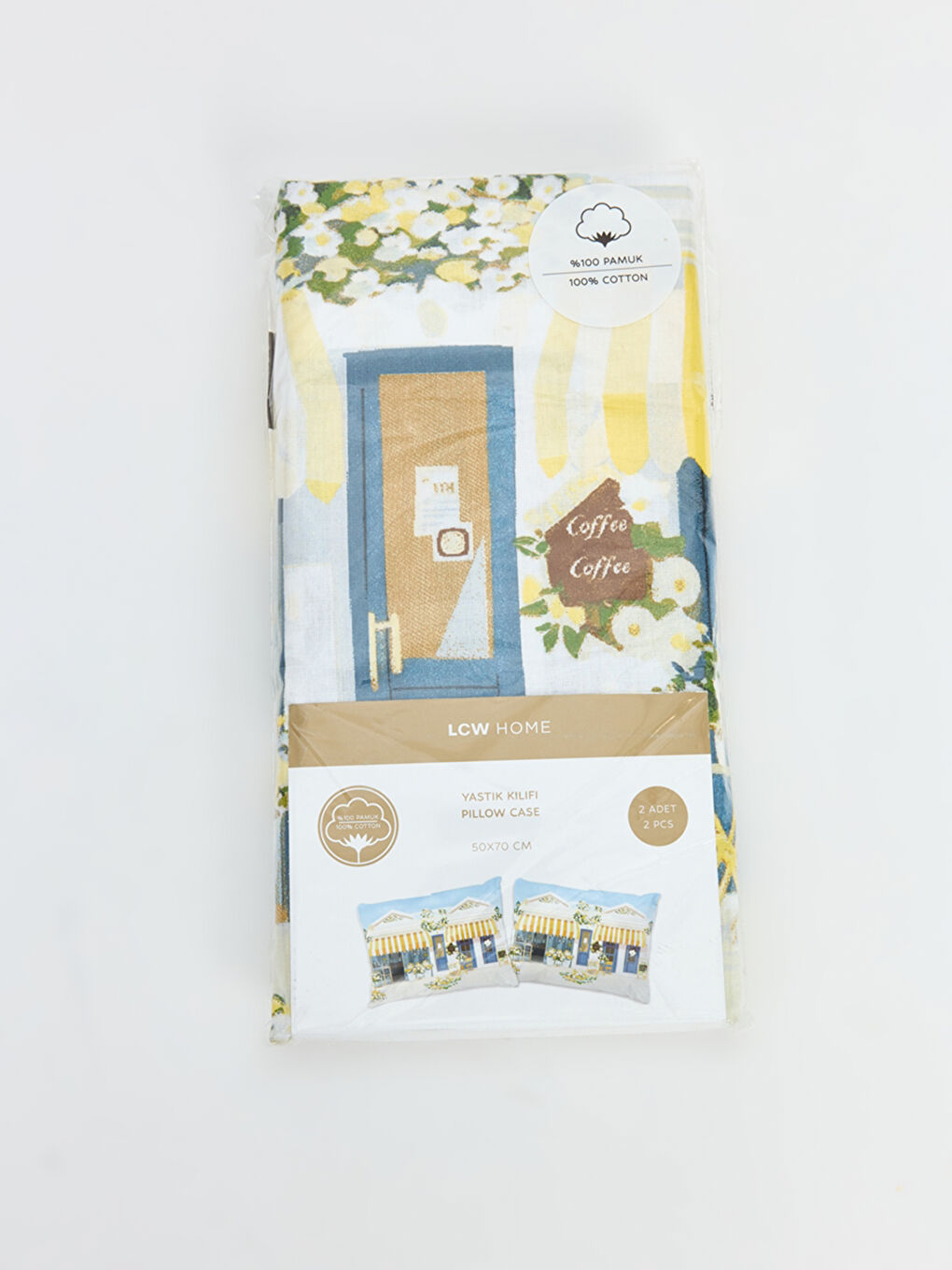 Karışık Baskılı Pamuklu Yastık Kılıfı 2'li 50x70 cm-1