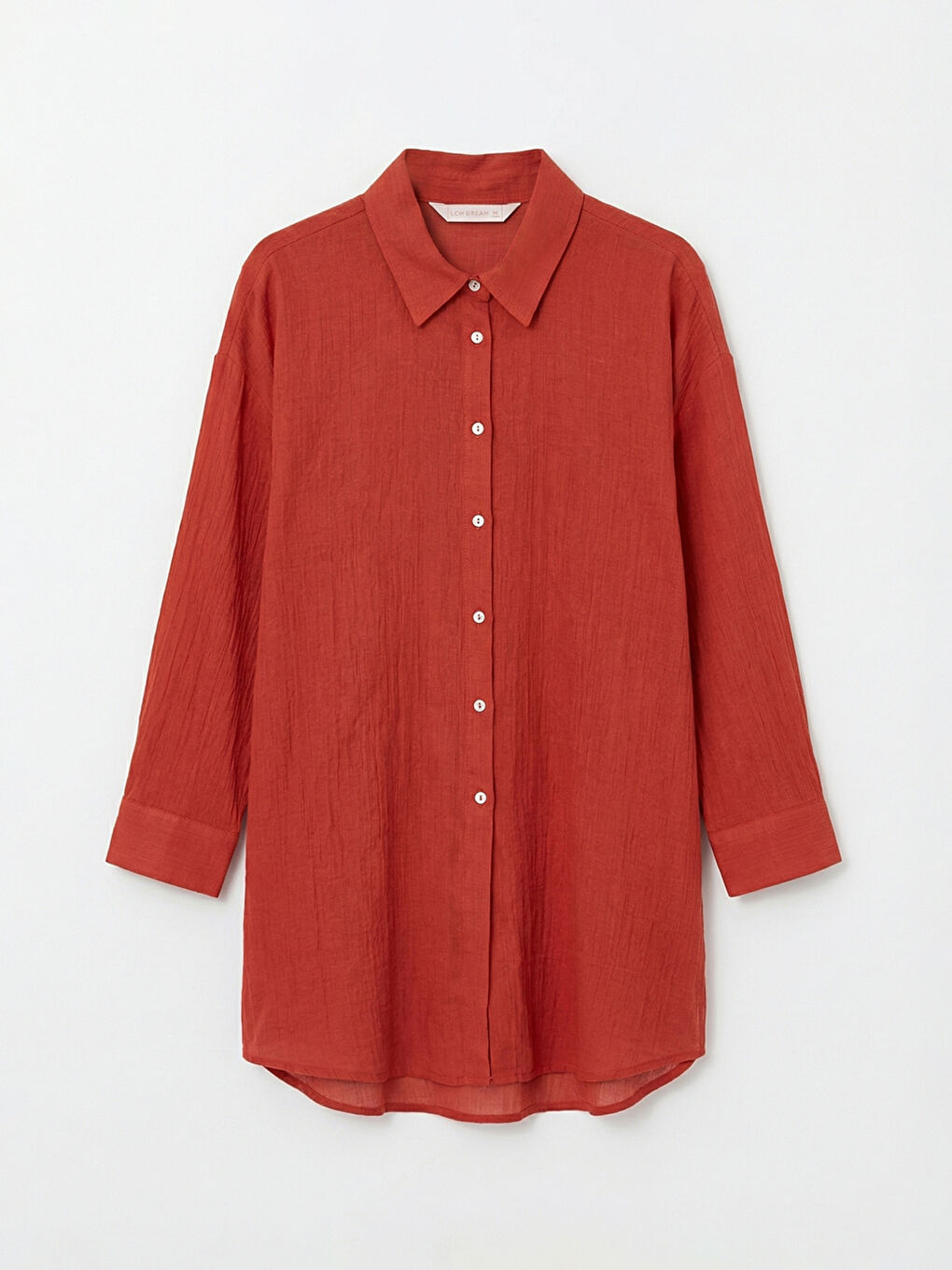 Turuncu Gömlek Yaka Kadın Plaj Elbisesi