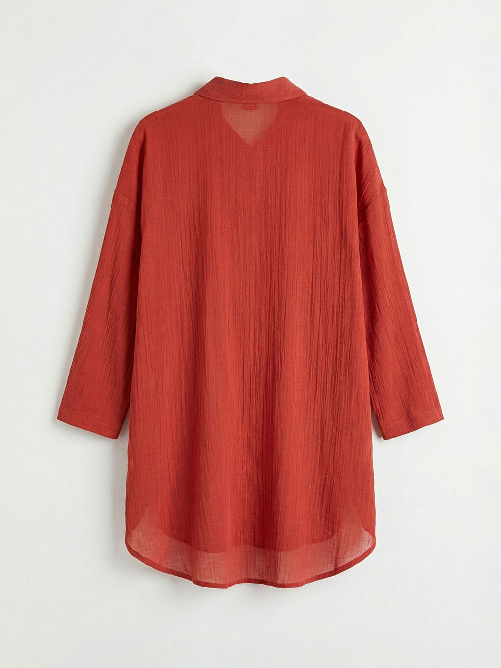 Turuncu Gömlek Yaka Kadın Plaj Elbisesi-1