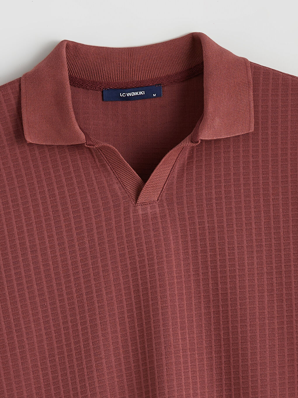 Bordo Polo Yaka Erkek Tişört-5