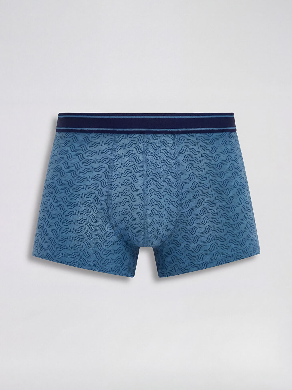 Mavi Pamuklu Esnek Erkek Boxer 3'lü-1