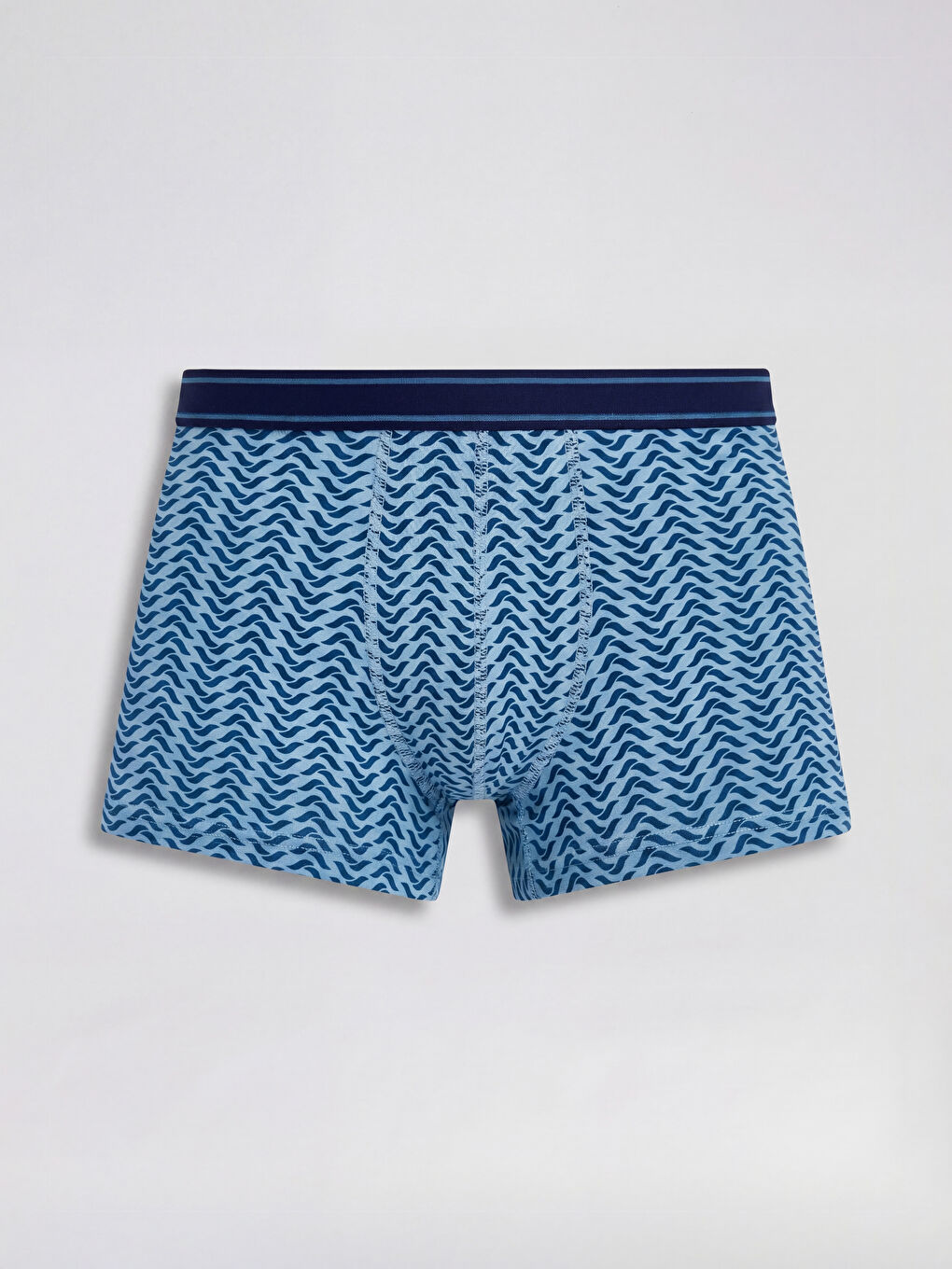 Mavi Pamuklu Esnek Erkek Boxer 3'lü-3