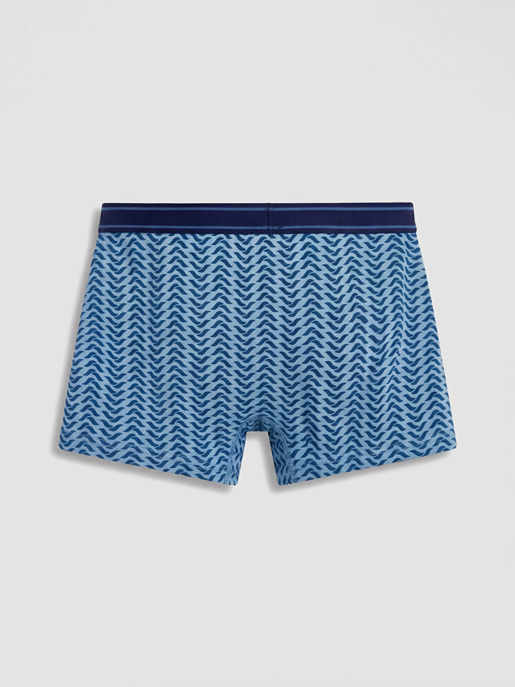 Mavi Pamuklu Esnek Erkek Boxer 3'lü-4