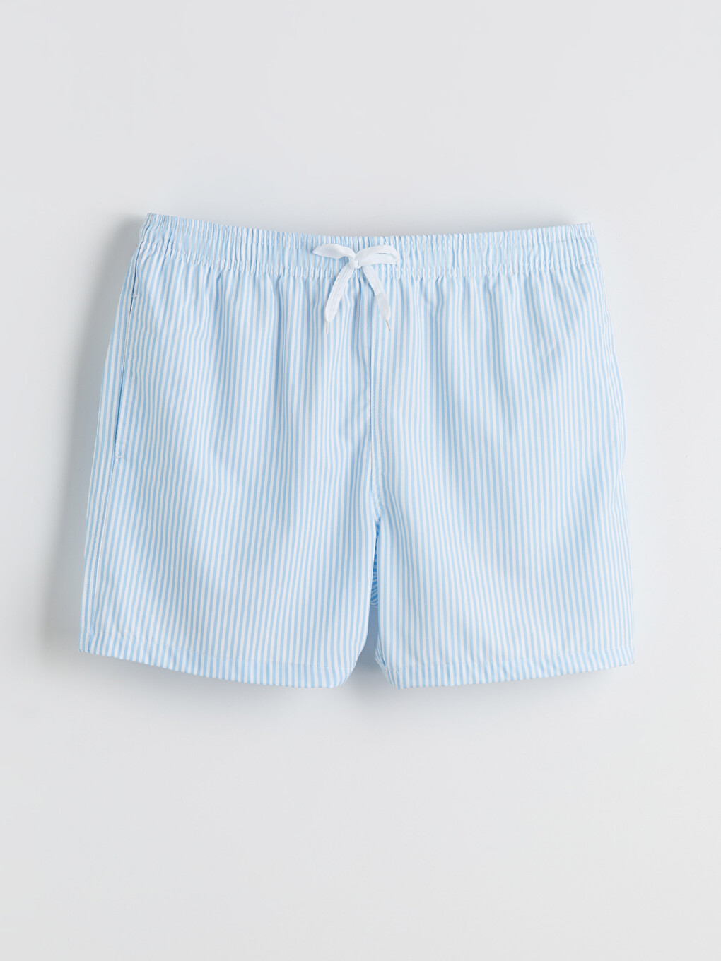 Striped Men's Swim Shorts In A Shorter Length.-4