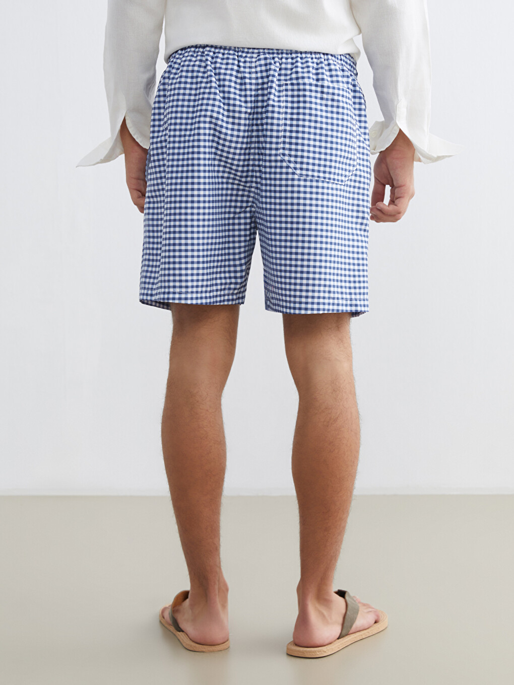 Striped Men's Swim Shorts, Cut For A Shorter Silhouette.-3