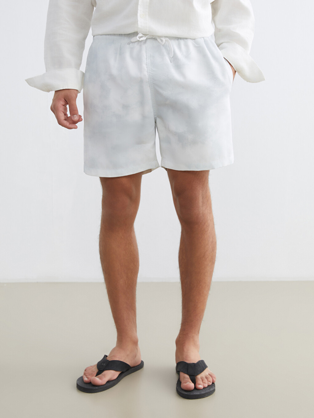Striped Men's Swim Shorts, Perfect For A Shorter Stature.-1