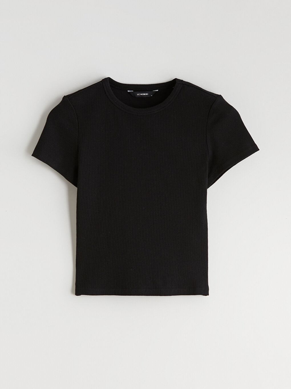 T-shirt pour Femmes Texturé à Col Rond-4