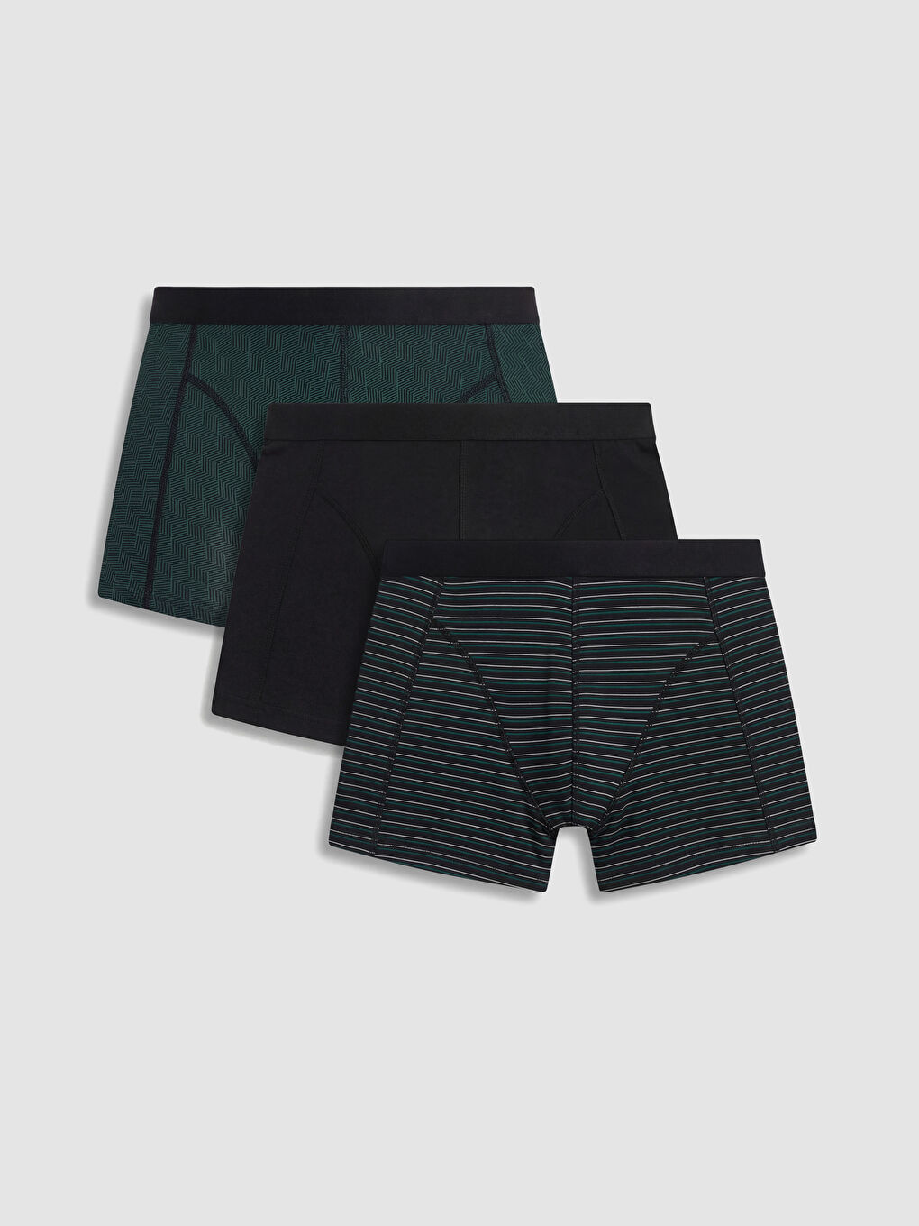 Siyah Regular Fit Pamuklu Esnek Erkek 3'lü Boxer