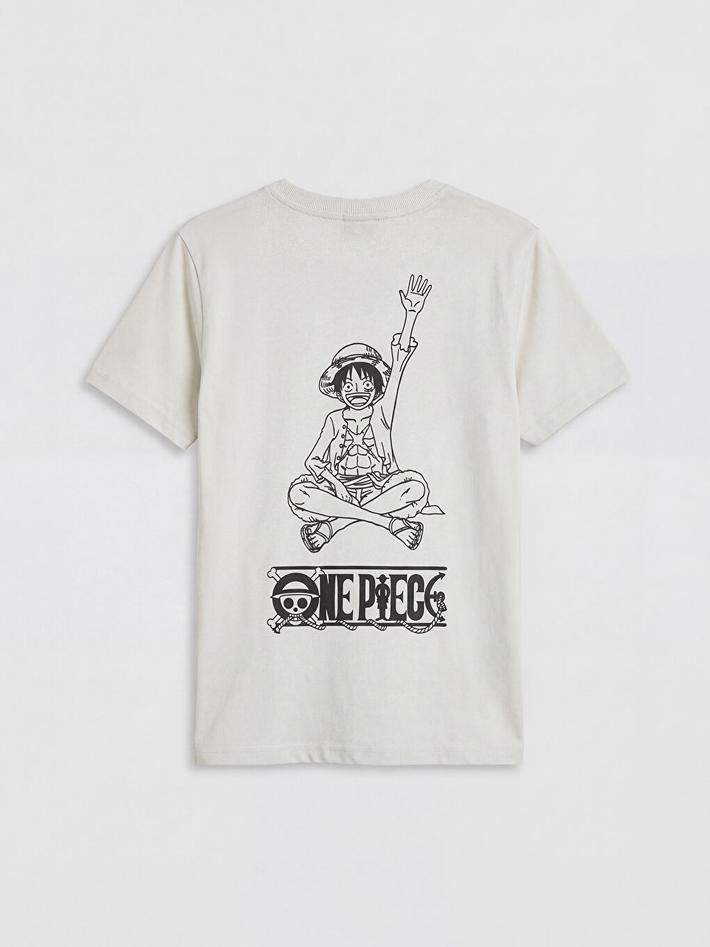 Bej Bisiklet Yaka One Piece Baskılı Erkek Çocuk Tişört-1