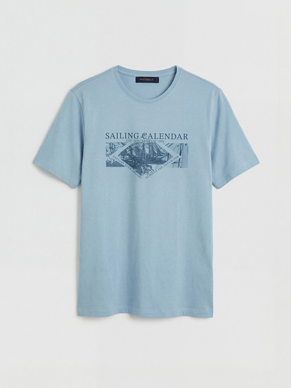 Mann Blau T-shirt-3