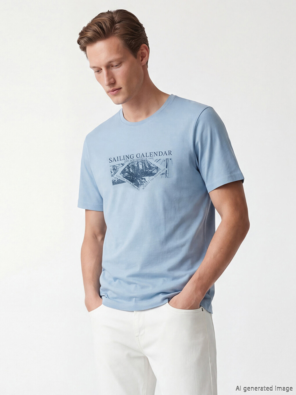 Mann Blau T-shirt