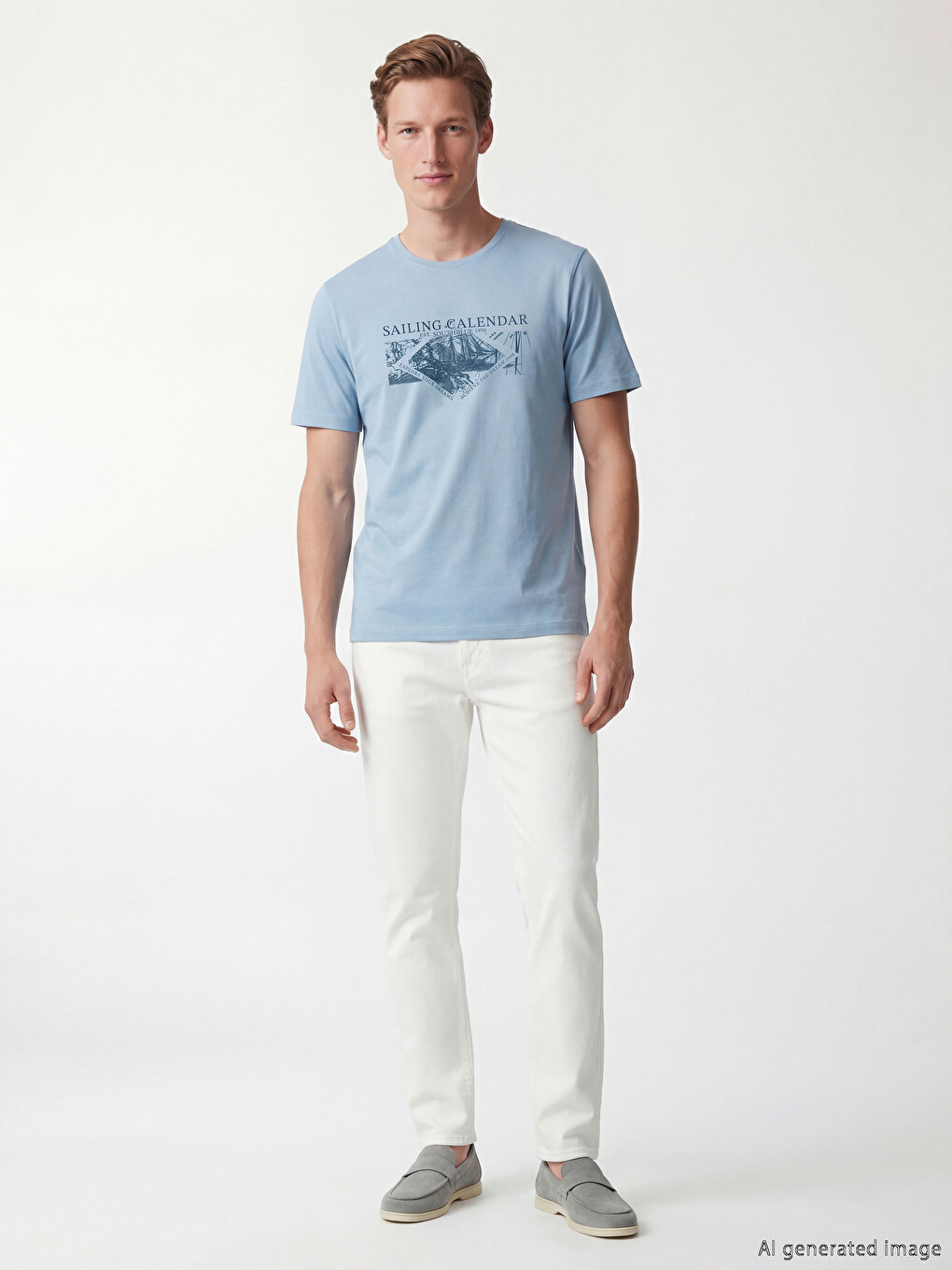 Mann Blau T-shirt-1