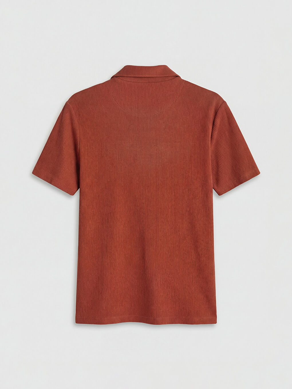 Turuncu Fermuarlı Polo Yaka Erkek Tişört-1