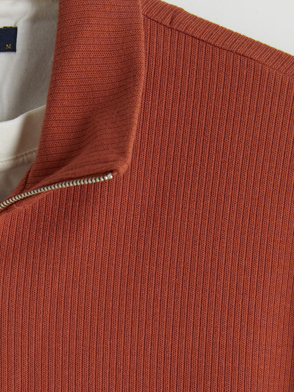 Turuncu Fermuarlı Polo Yaka Erkek Tişört-2