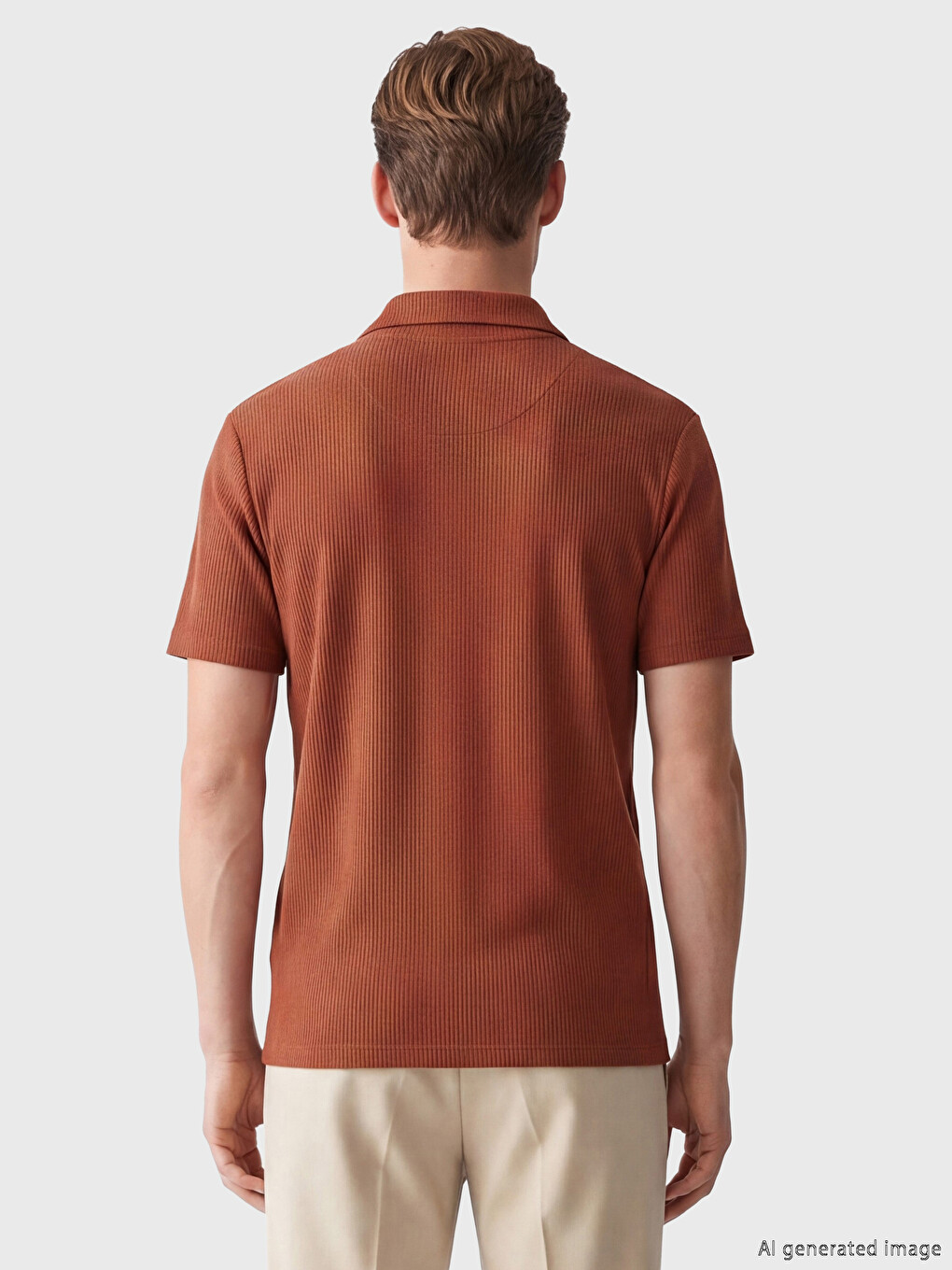 Half-Zip Polo Collar Men's T-Shirt-3