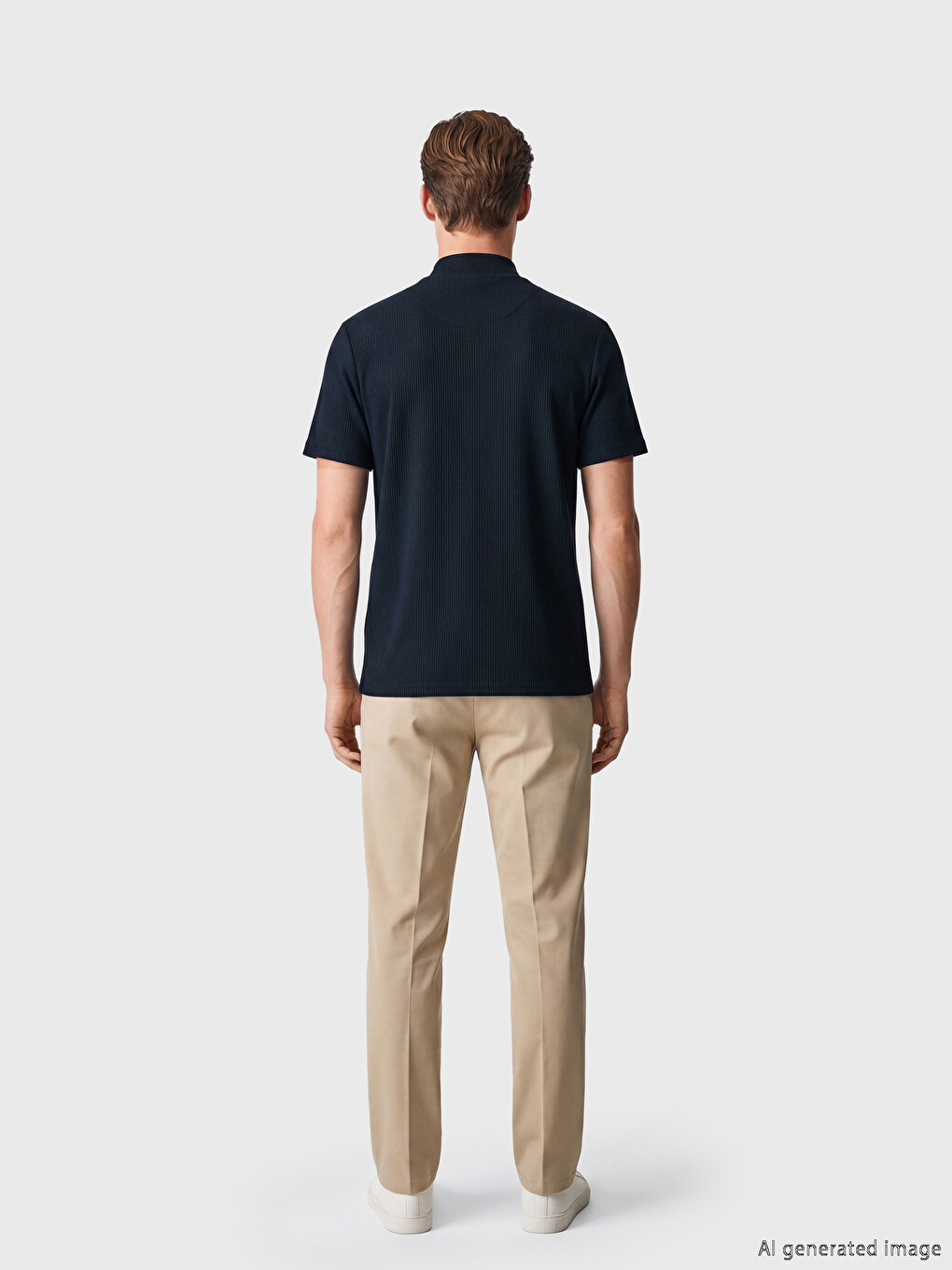 Half-Zip Polo Collar Men's T-Shirt-3