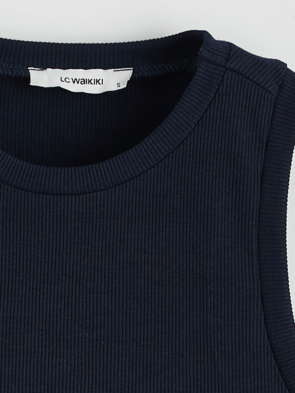 Lacivert Bisiklet Yaka Dokulu Kadın Atlet-5