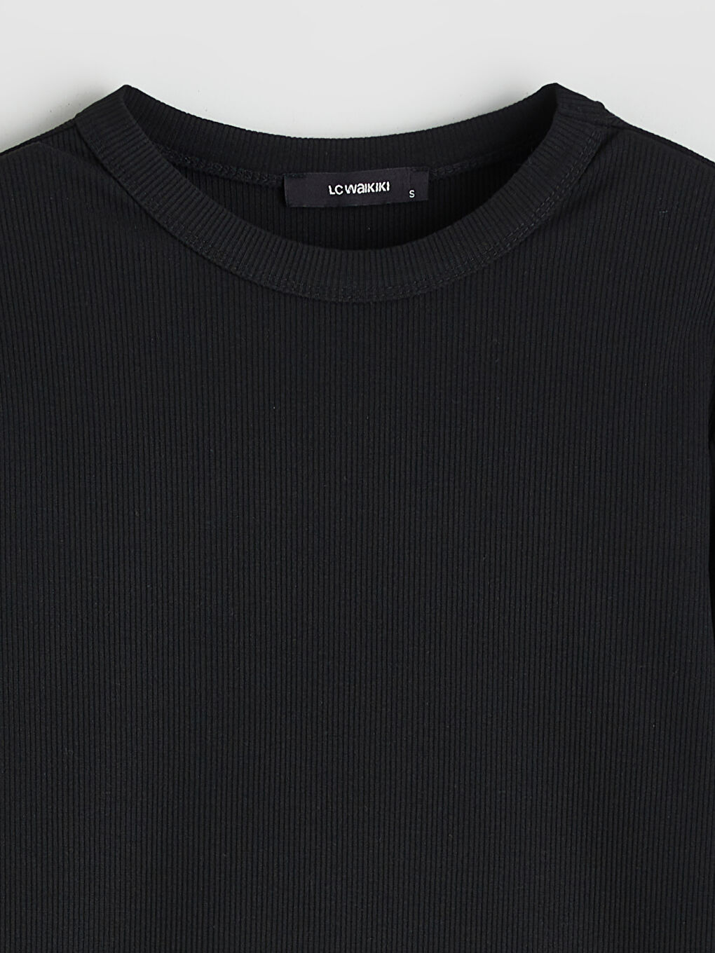 Siyah Dik Yaka Dokulu Kadın Body-5