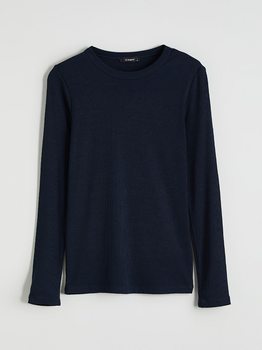 Lacivert Dik Yaka Dokulu Kadın Body-4