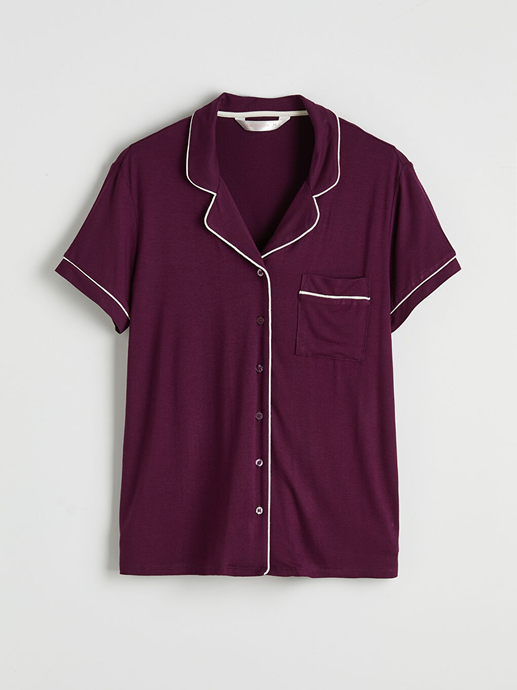 Mor Gömlek Yaka Kadın Pijama Takım-5