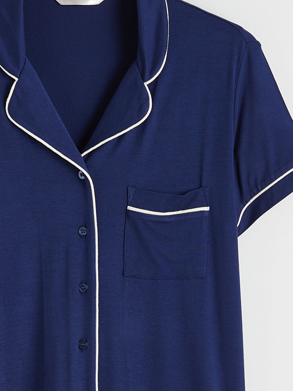 Lacivert Gömlek Yaka Kadın Pijama Takım-9