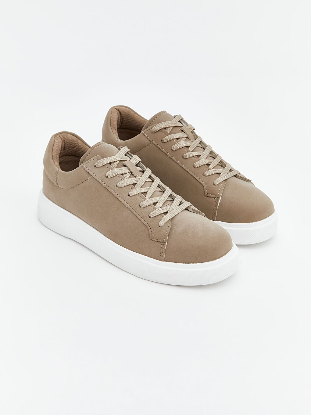 Bej Deri Görünümlü Erkek Spor Ayakkabı