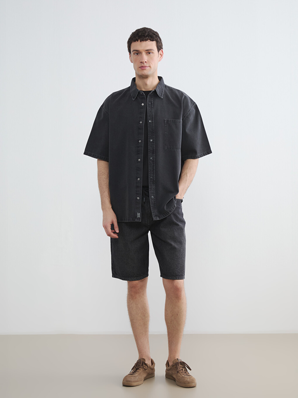 Loose Fit muška teksas košulja-1