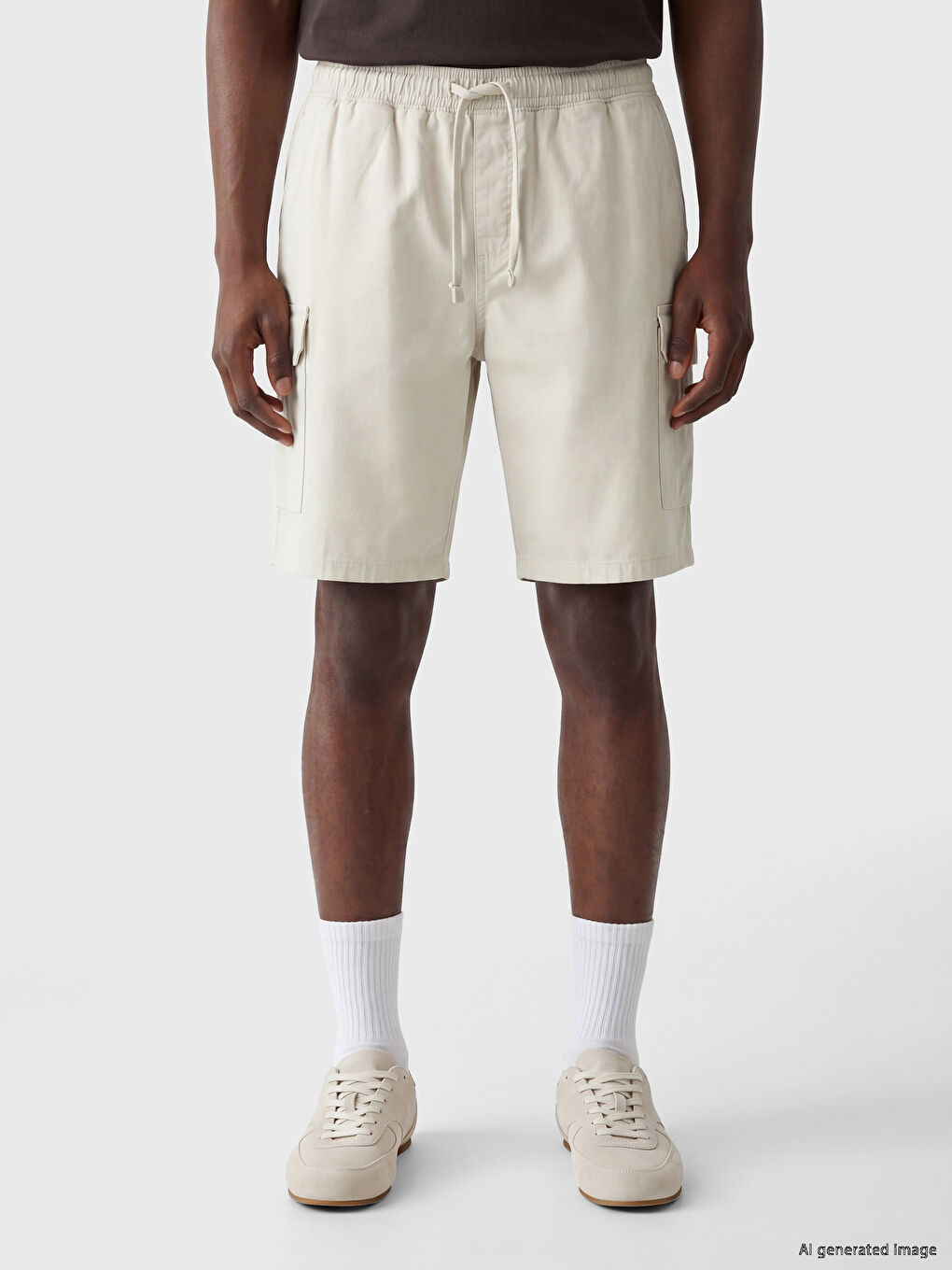 Regular Fit Gabardine Men's Cargo Shorts-1