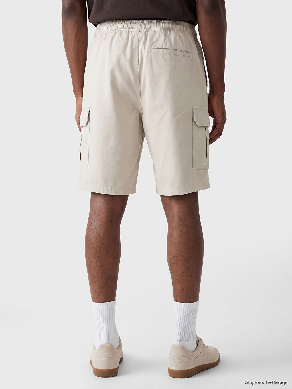 Regular Fit Gabardine Men's Cargo Shorts-3