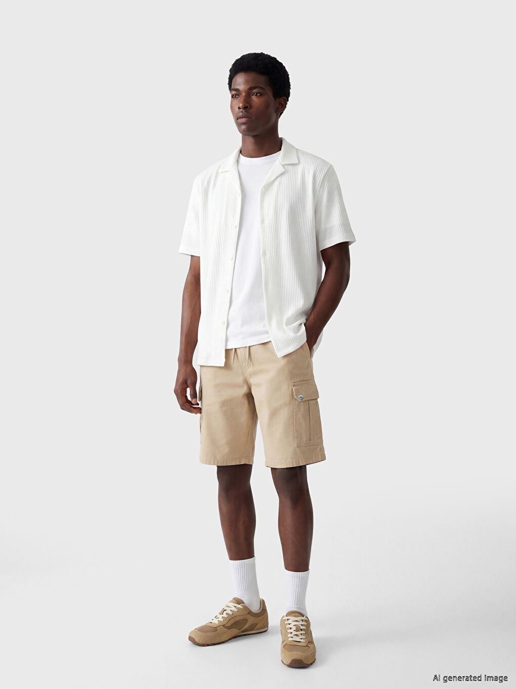 Regular Fit Gabardine Men's Cargo Shorts