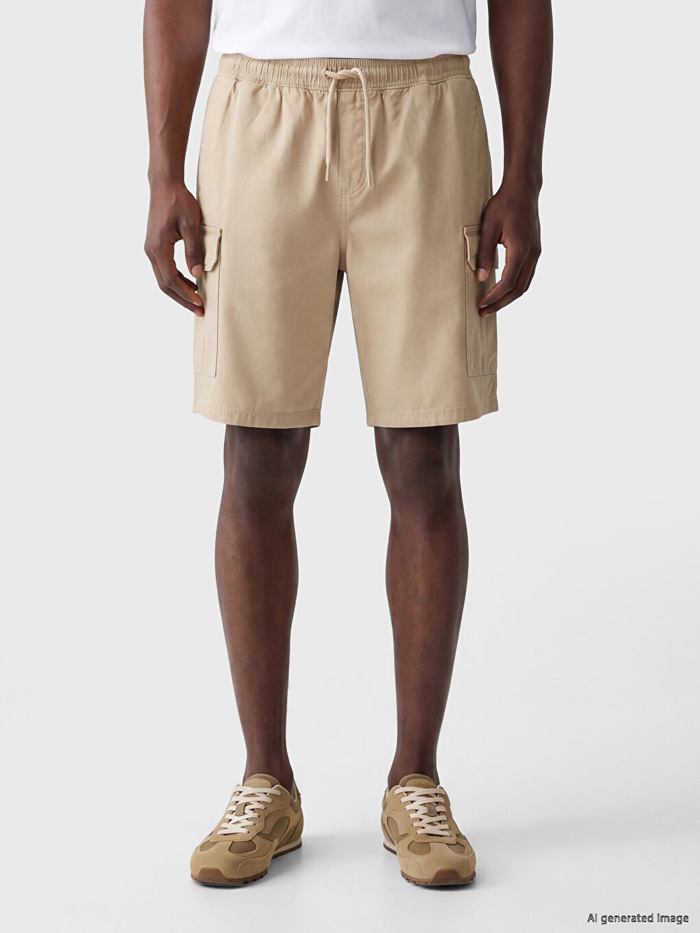 Regular Fit Gabardine Men's Cargo Shorts-1