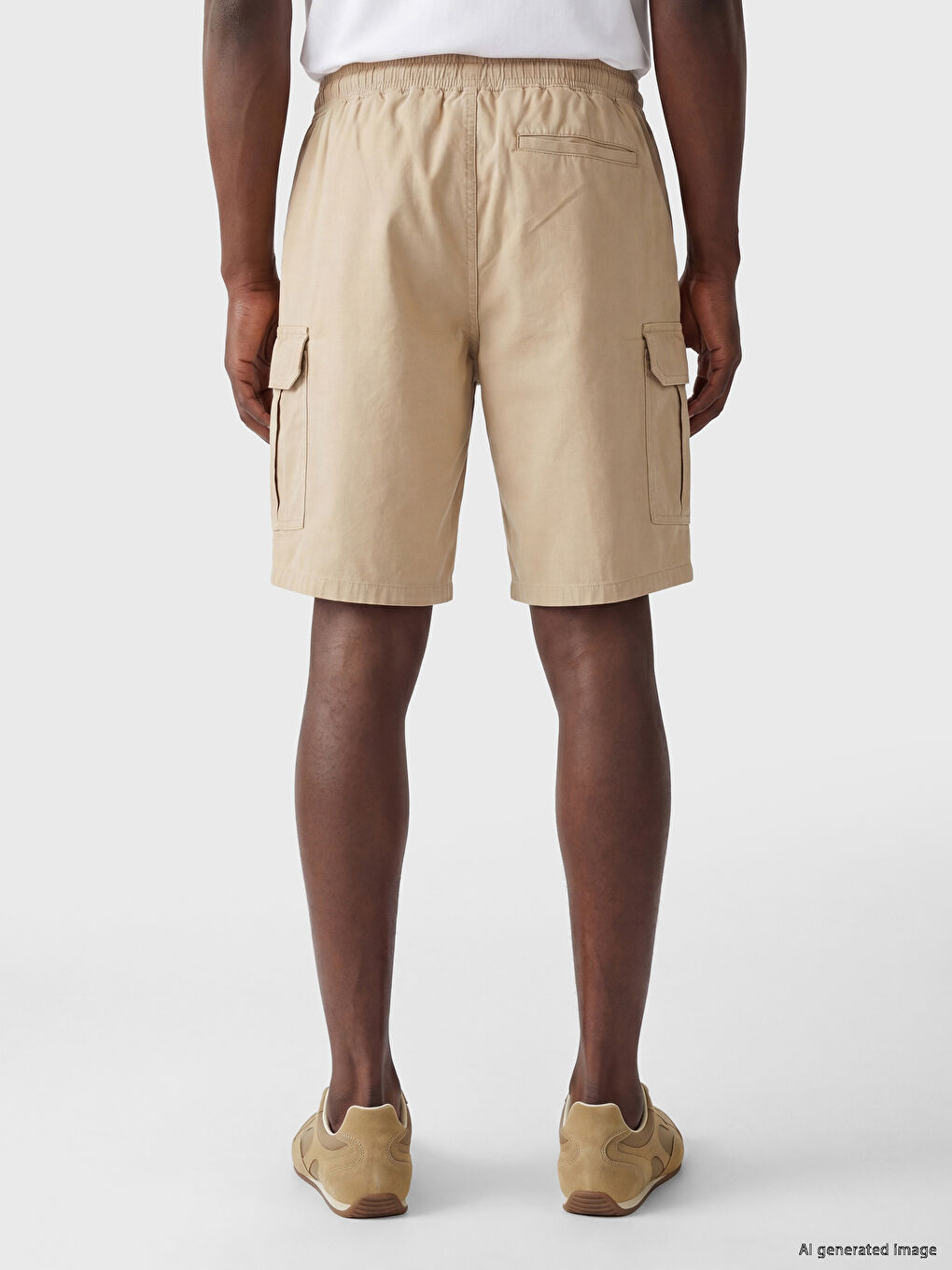 Regular Fit Gabardine Men's Cargo Shorts-3