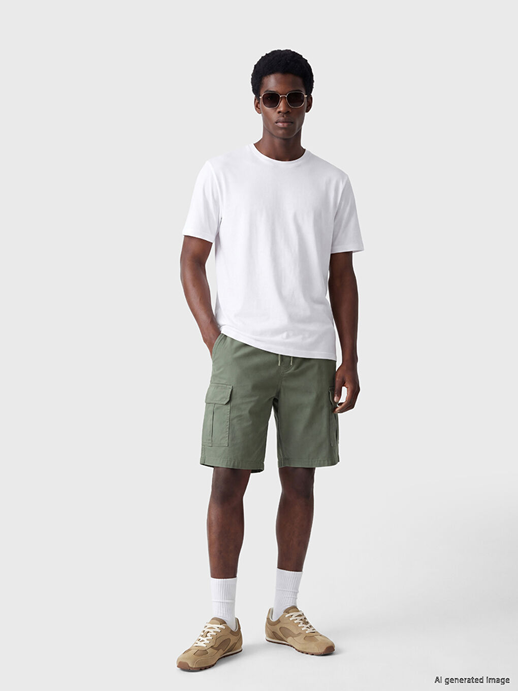Regular Fit Gabardine Men's Cargo Shorts