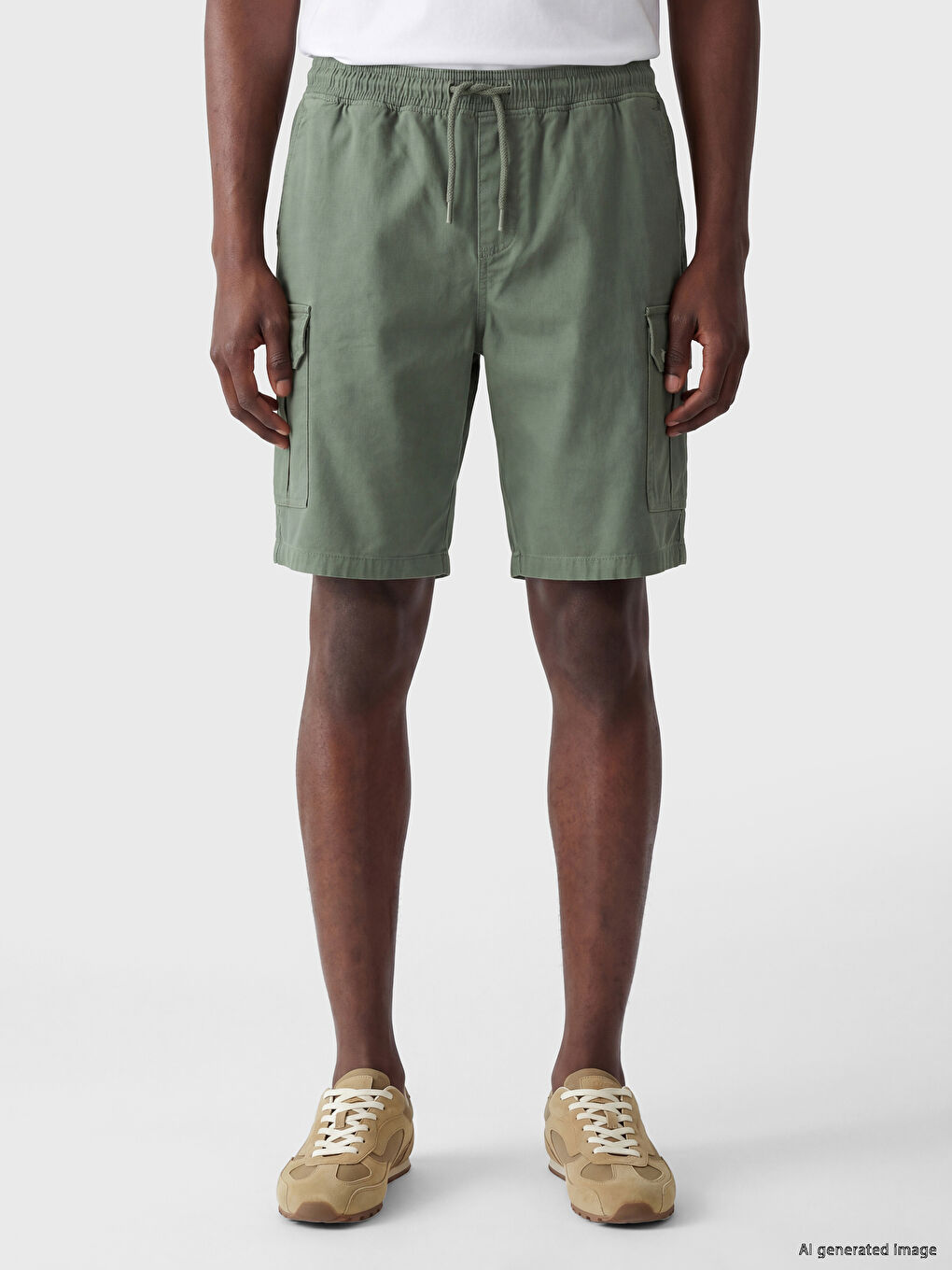 Regular Fit Gabardine Men's Cargo Shorts-1