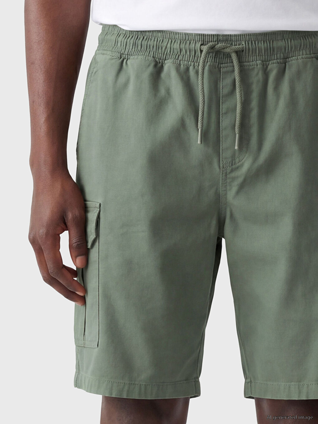 Regular Fit Gabardine Men's Cargo Shorts-2