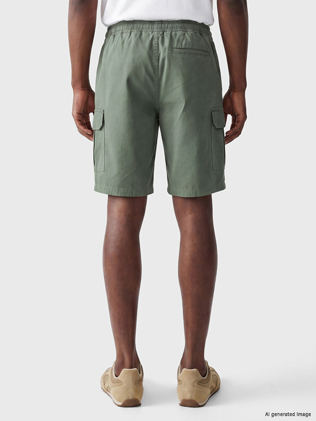Regular Fit Gabardine Men's Cargo Shorts-3