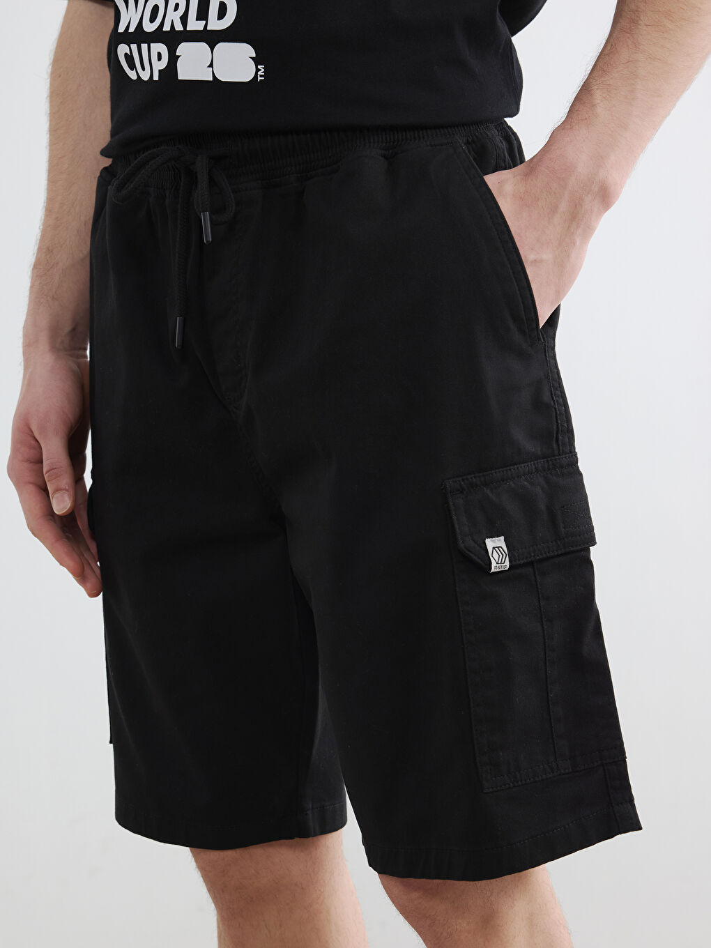 Regular Fit Gabardine Men's Cargo Shorts-2