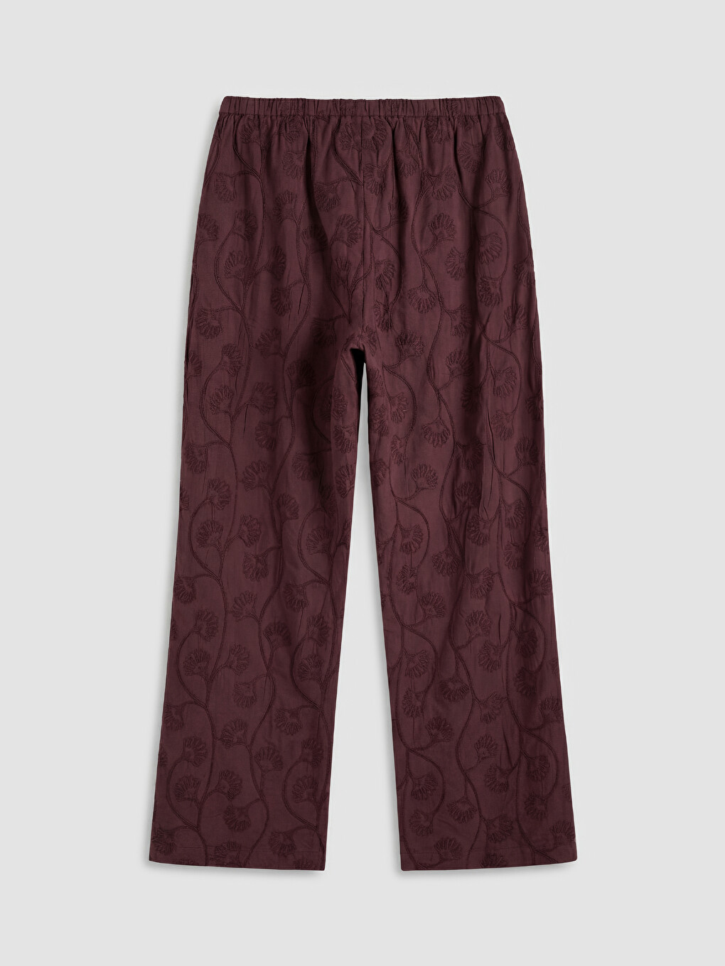Beli Lastikli Nakışlı Kadın Pantolon-5