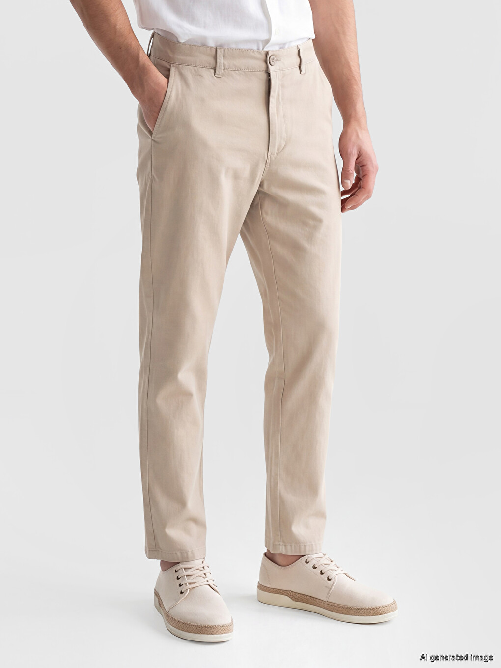 Slim Fit Linen Blend Men's Chino Trousers