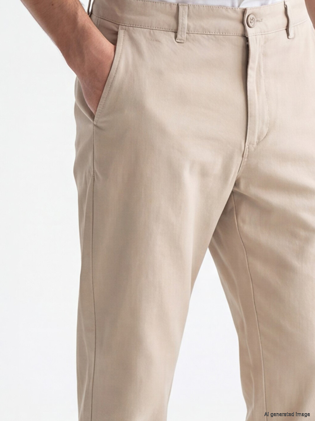 Slim Fit Linen Blend Men's Chino Trousers-2