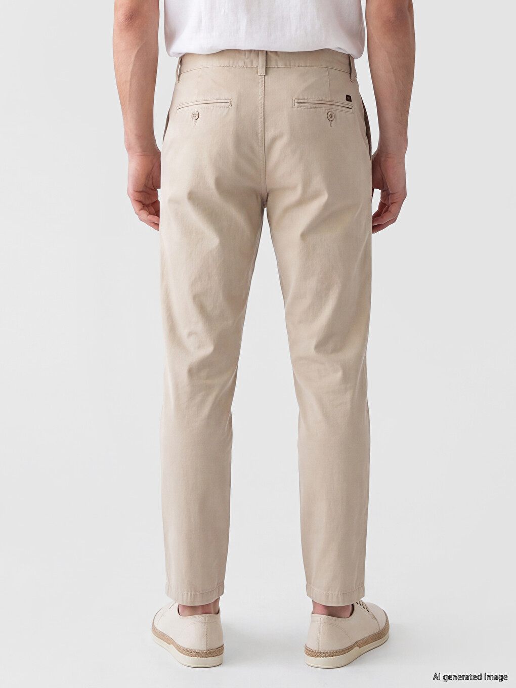 Slim Fit Linen Blend Men's Chino Trousers-3
