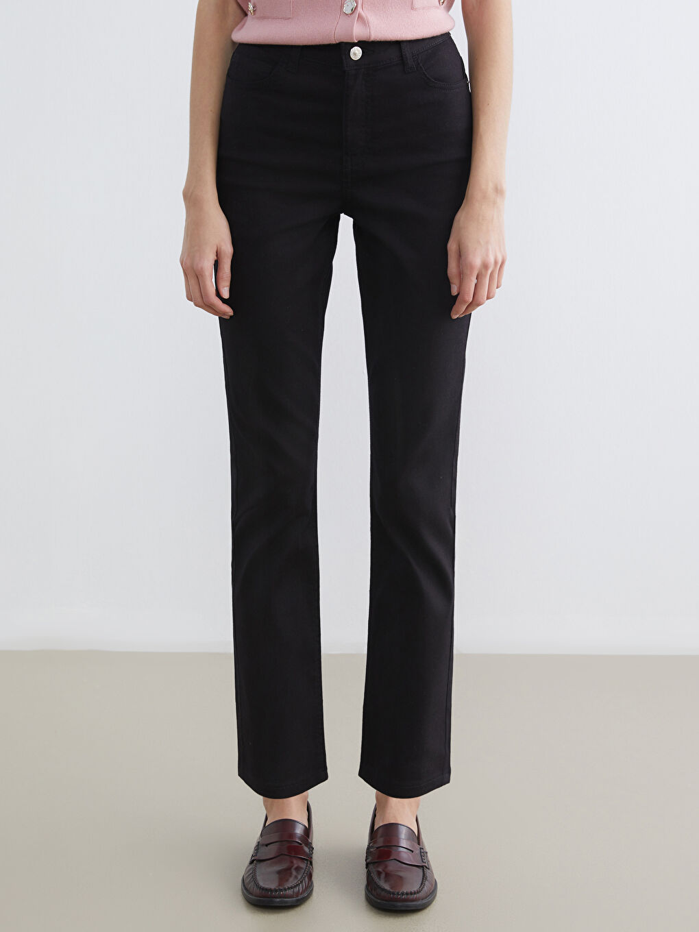 Siyah Slim Fit Kadın Jean Pantolon-1