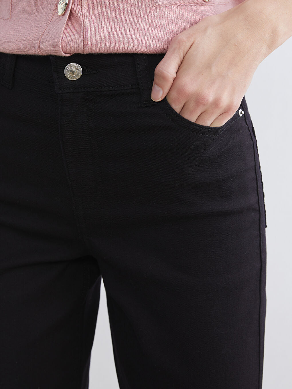 Siyah Slim Fit Kadın Jean Pantolon-2