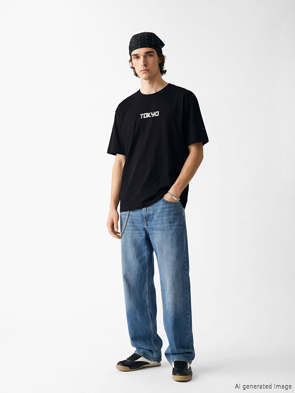 Oversize Tokyo Print Men's T-Shirt-1