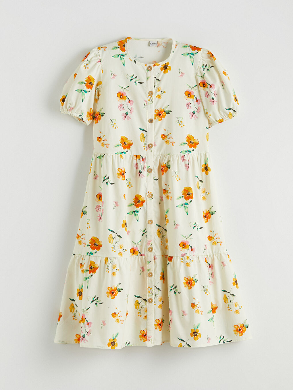 Crew Neck Floral Girls' Dress