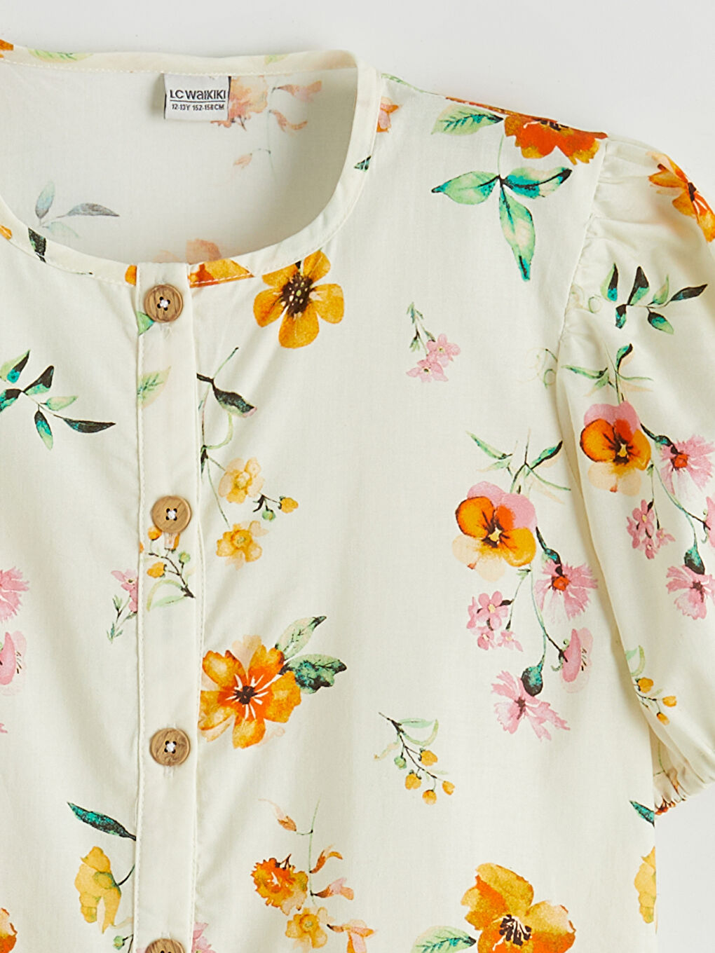 Crew Neck Floral Girls' Dress-1