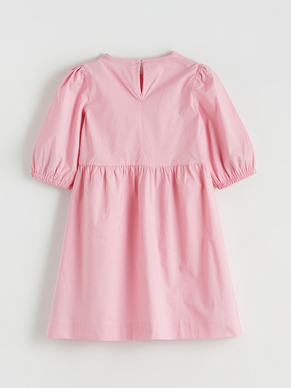 Crew Neck Bow Detailed Girls' Dress-2
