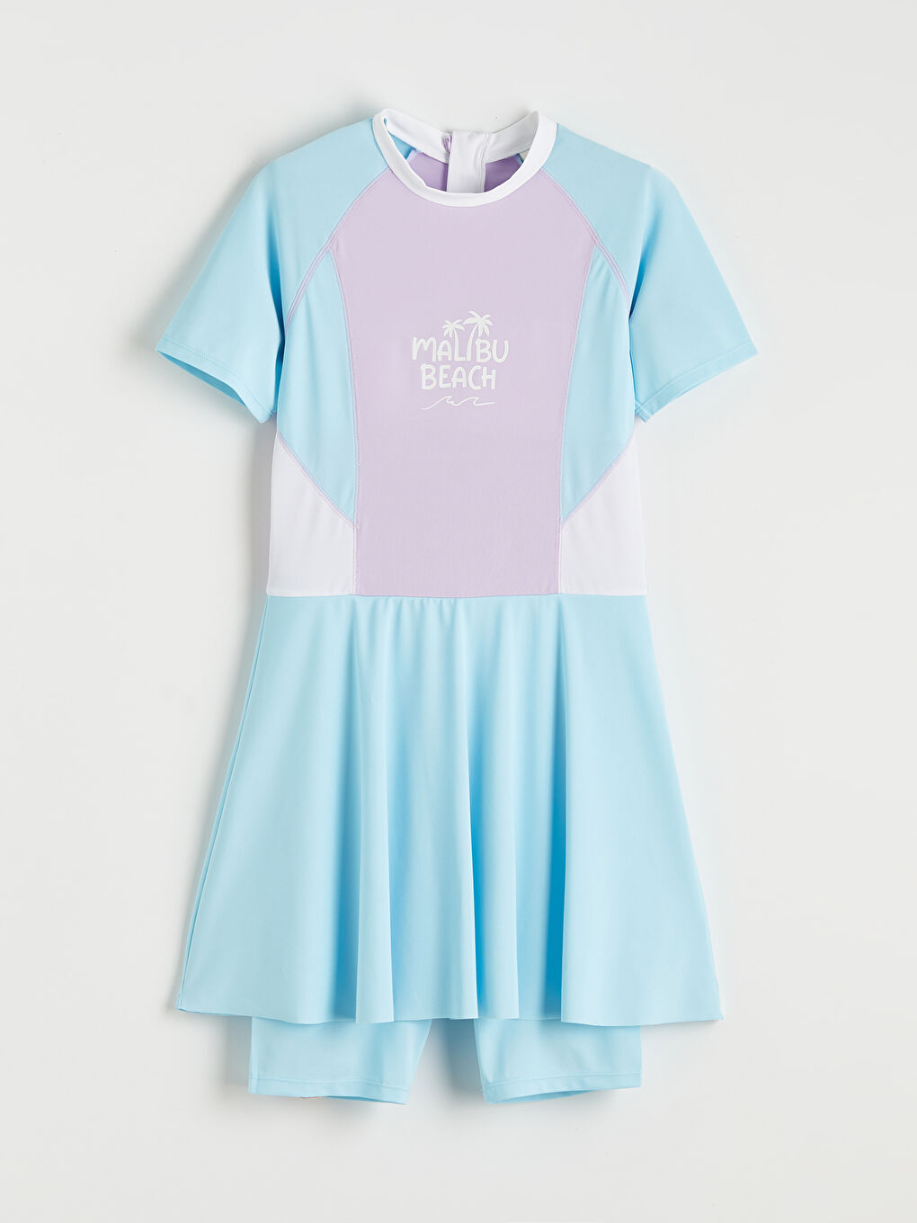 Mavi Baskılı Kız Çocuk Mayo-1