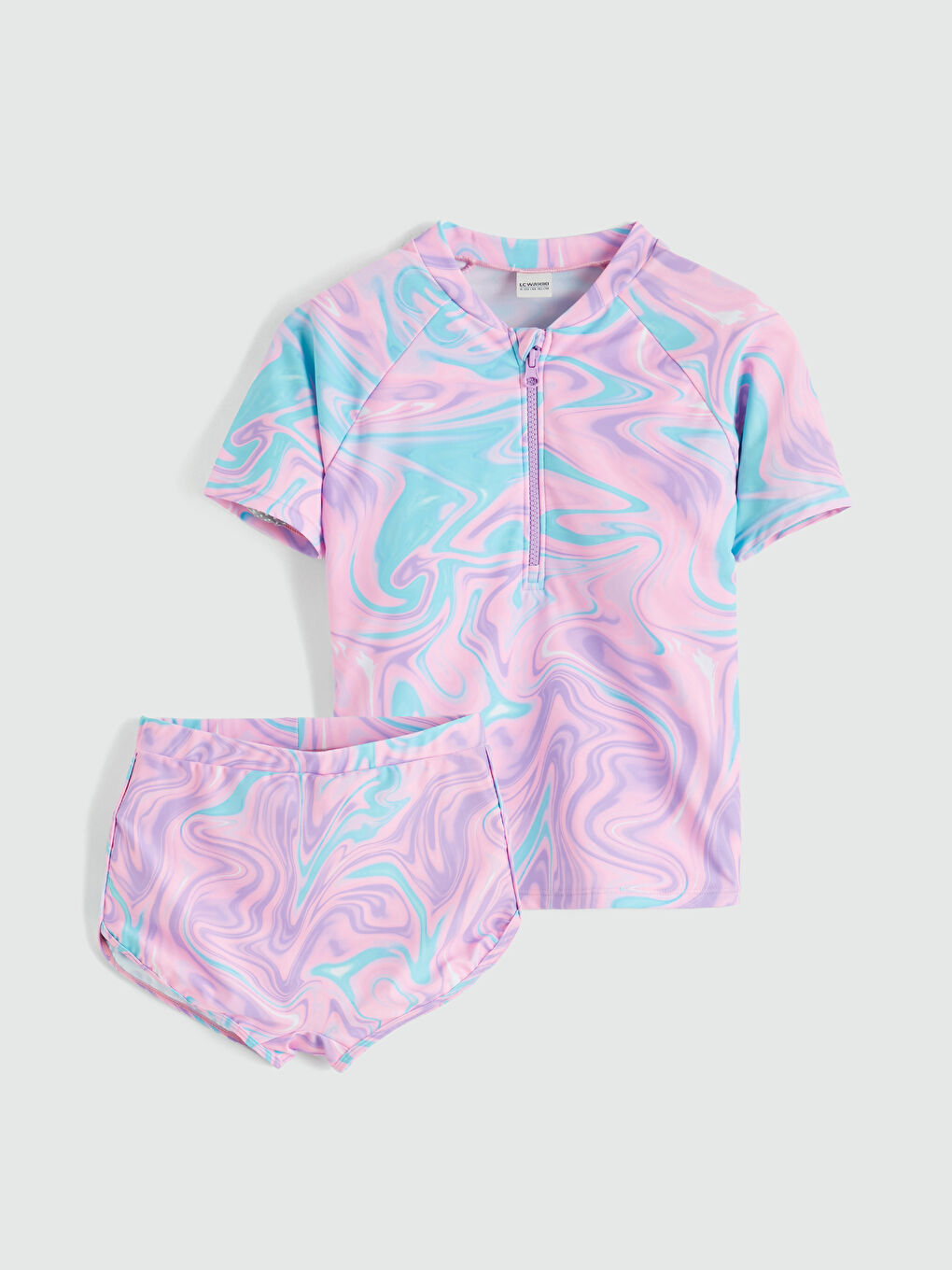 Karışık Kız Çocuk Batik Desenli Şortlu Bikini