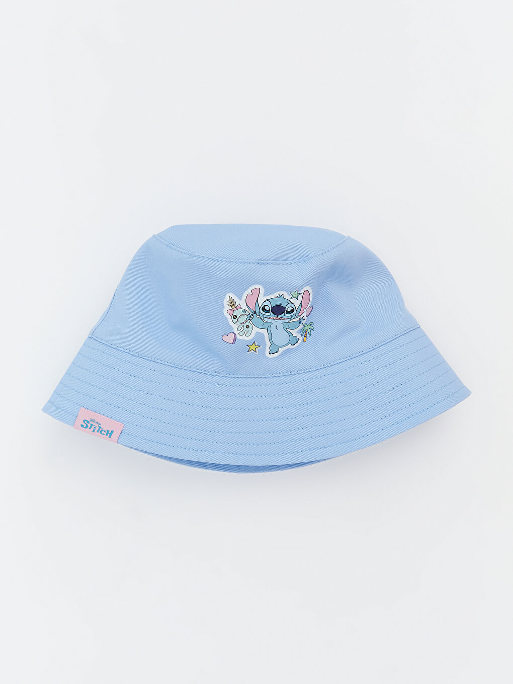 Mavi Stitch Baskılı Kız Bebek Fötr Şapka-1